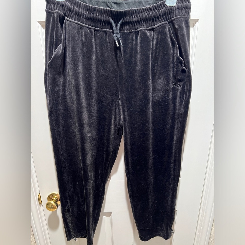 Pink velvet joggers
